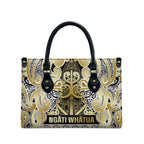 Aotearoa Iwi Ngati Whatua Leather Bag Maori Wharenui House Tribal Pattern
