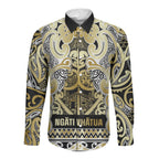 Aotearoa Iwi Ngati Whatua Long Sleeve Button Shirt Maori Wharenui House Tribal Pattern