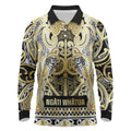 Aotearoa Iwi Ngati Whatua Long Sleeve Polo Shirt Maori Wharenui House Tribal Pattern