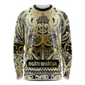 Aotearoa Iwi Ngati Whatua Long Sleeve Shirt Maori Wharenui House Tribal Pattern