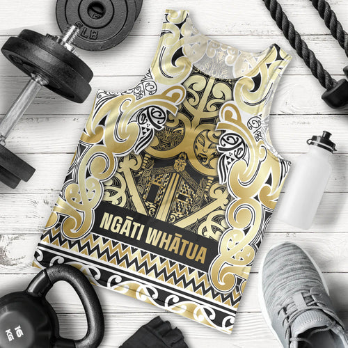 Aotearoa Iwi Ngati Whatua Men Tank Top Maori Wharenui House Tribal Pattern