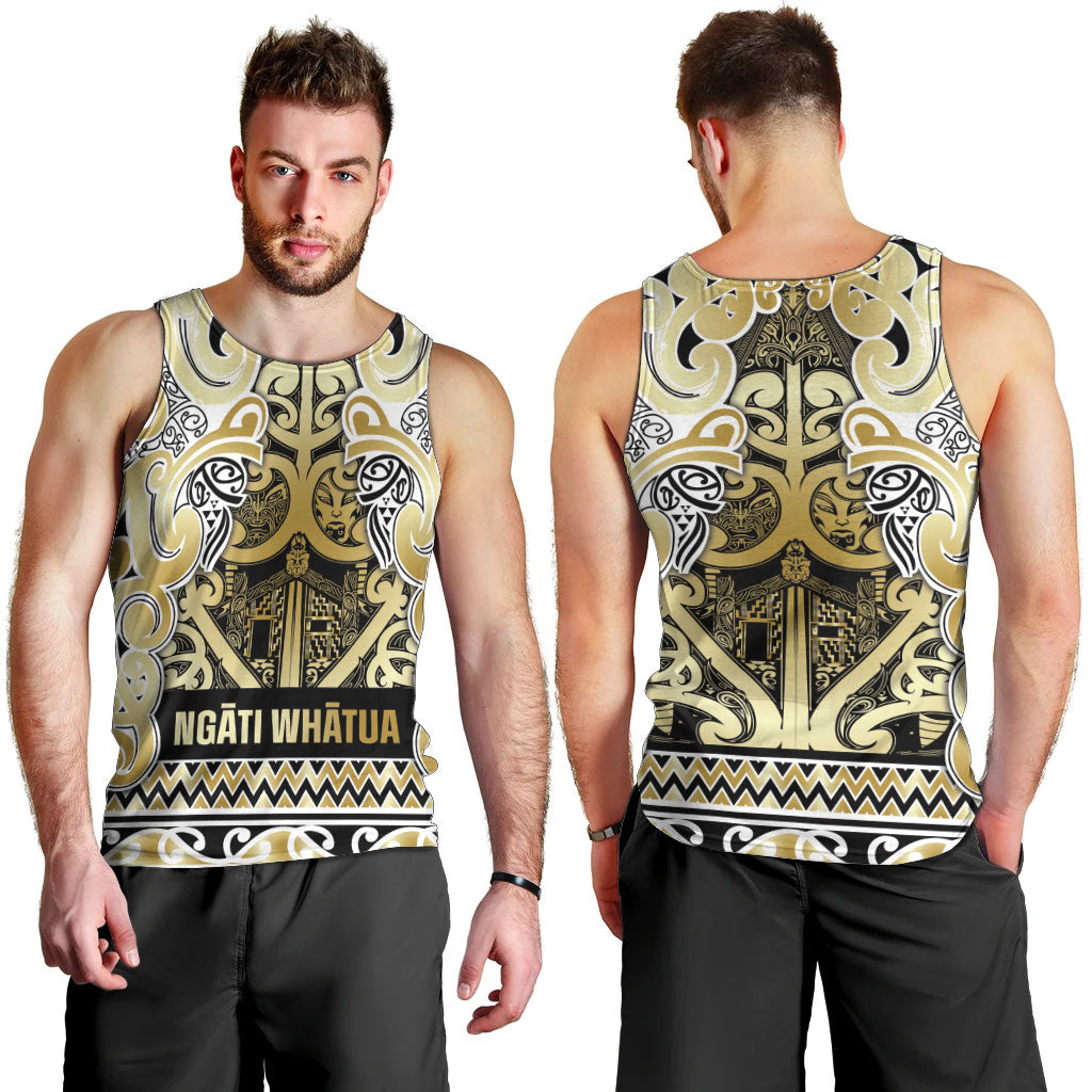 Aotearoa Iwi Ngati Whatua Men Tank Top Maori Wharenui House Tribal Pattern