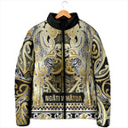 Aotearoa Iwi Ngati Whatua Padded Jacket Maori Wharenui House Tribal Pattern