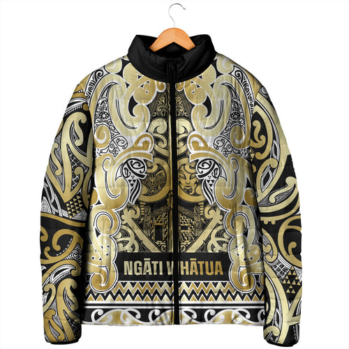 Aotearoa Iwi Ngati Whatua Padded Jacket Maori Wharenui House Tribal Pattern