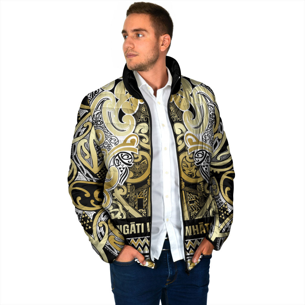 Aotearoa Iwi Ngati Whatua Padded Jacket Maori Wharenui House Tribal Pattern