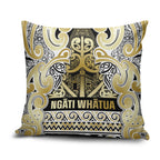 Aotearoa Iwi Ngati Whatua Pillow Cover Maori Wharenui House Tribal Pattern