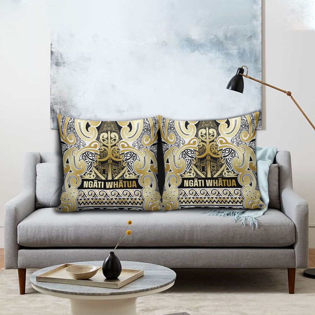 Aotearoa Iwi Ngati Whatua Pillow Cover Maori Wharenui House Tribal Pattern