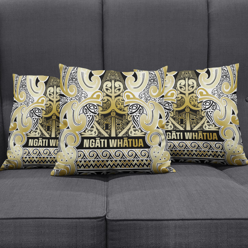 Aotearoa Iwi Ngati Whatua Pillow Cover Maori Wharenui House Tribal Pattern