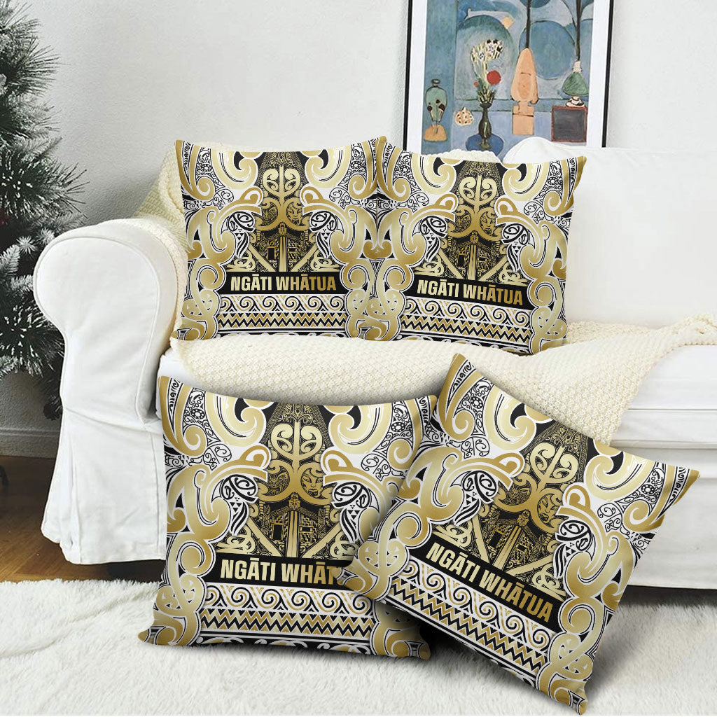 Aotearoa Iwi Ngati Whatua Pillow Cover Maori Wharenui House Tribal Pattern