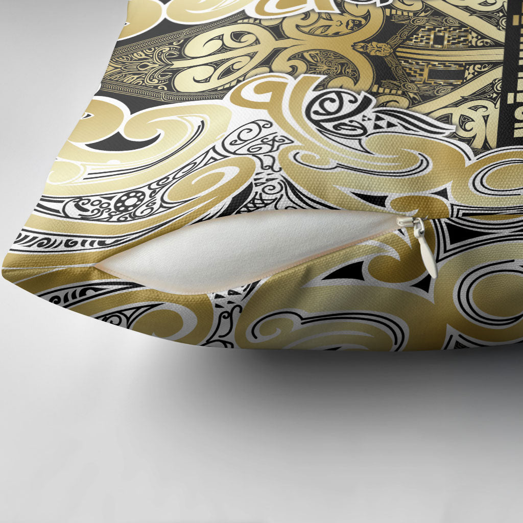 Aotearoa Iwi Ngati Whatua Pillow Cover Maori Wharenui House Tribal Pattern