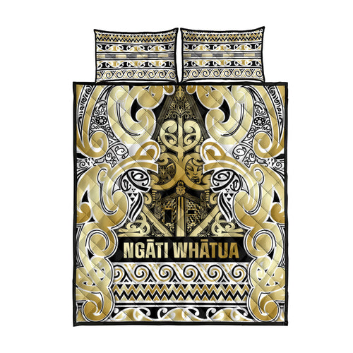Aotearoa Iwi Ngati Whatua Quilt Bed Set Maori Wharenui House Tribal Pattern