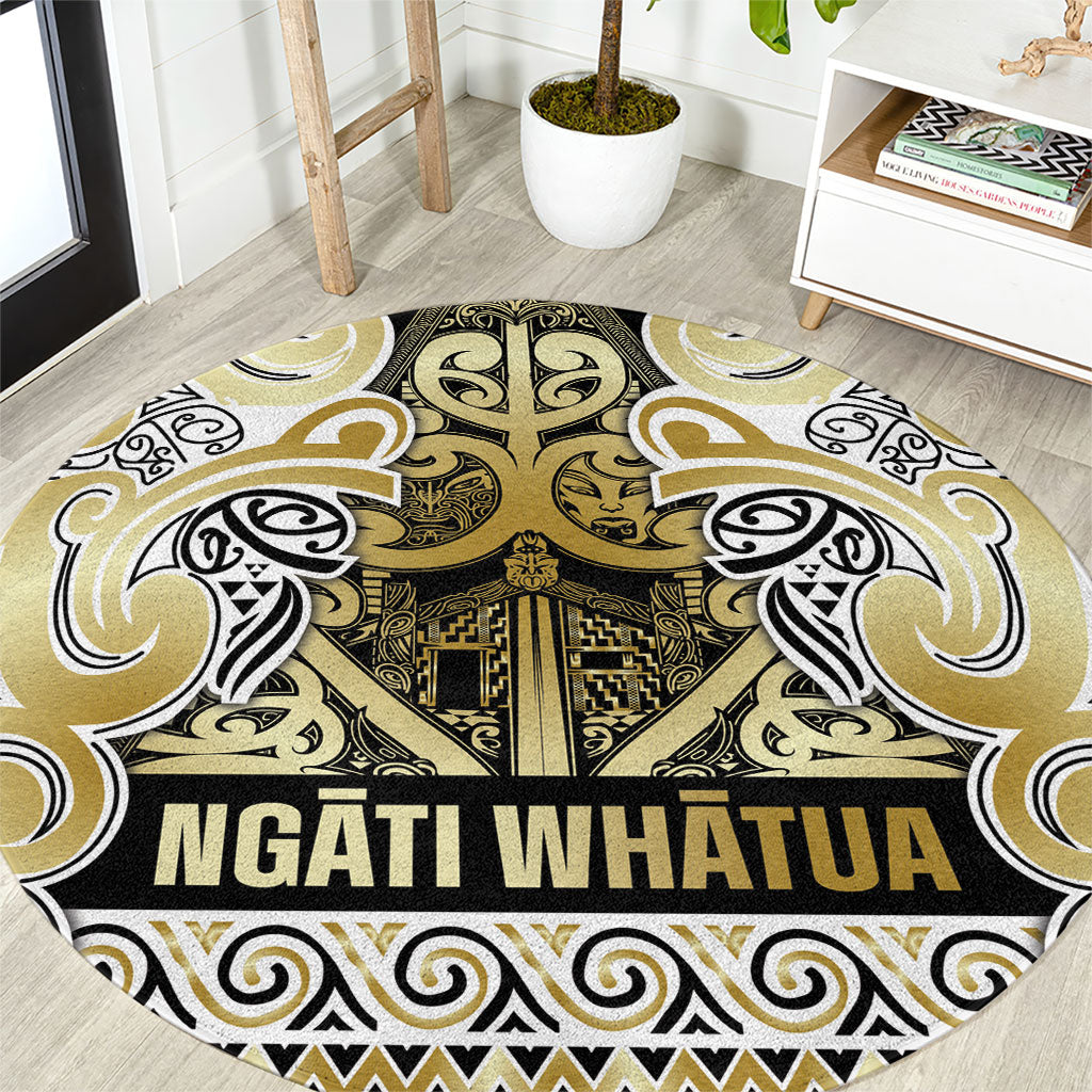 Aotearoa Iwi Ngati Whatua Round Carpet Maori Wharenui House Tribal Pattern