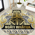Aotearoa Iwi Ngati Whatua Round Carpet Maori Wharenui House Tribal Pattern