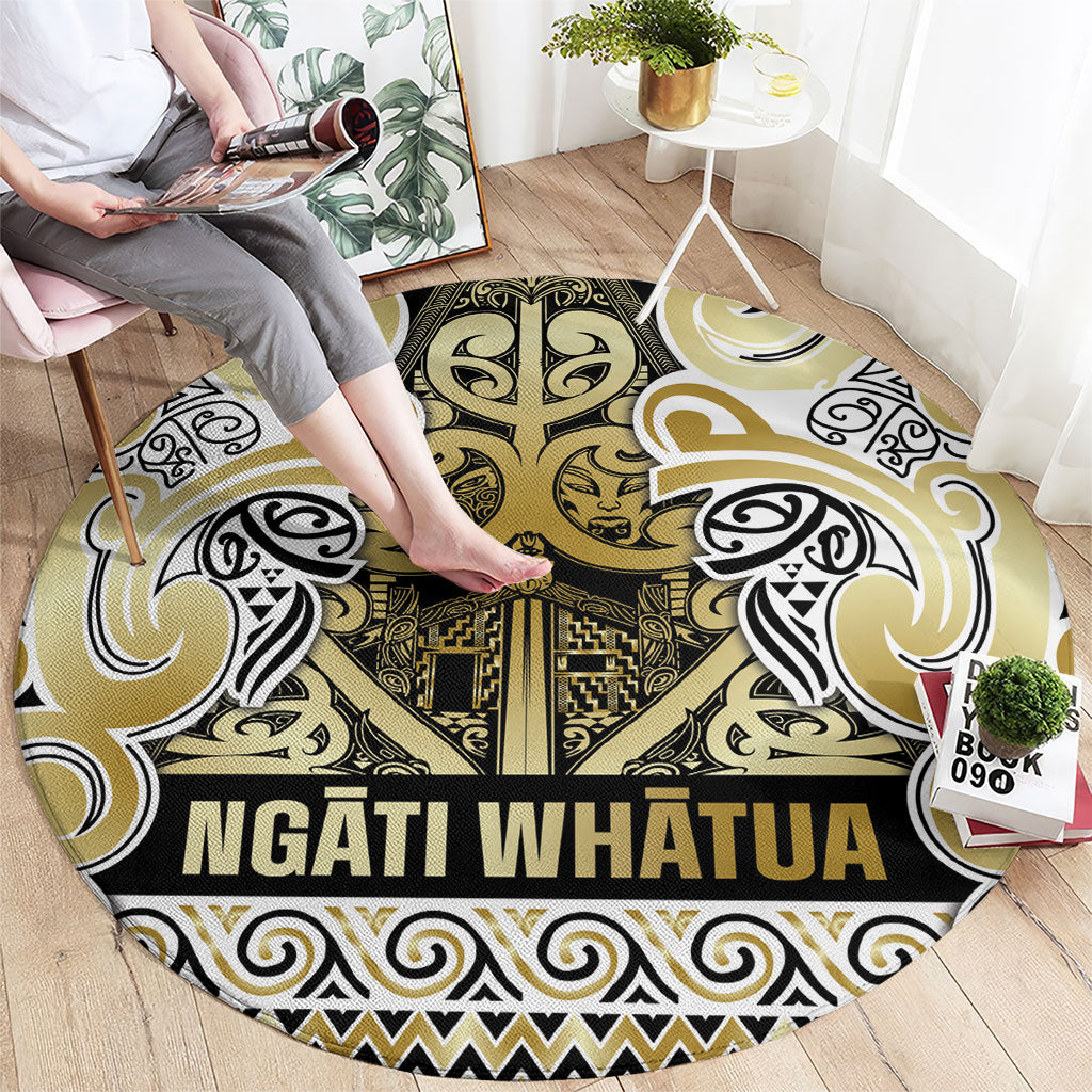 Aotearoa Iwi Ngati Whatua Round Carpet Maori Wharenui House Tribal Pattern