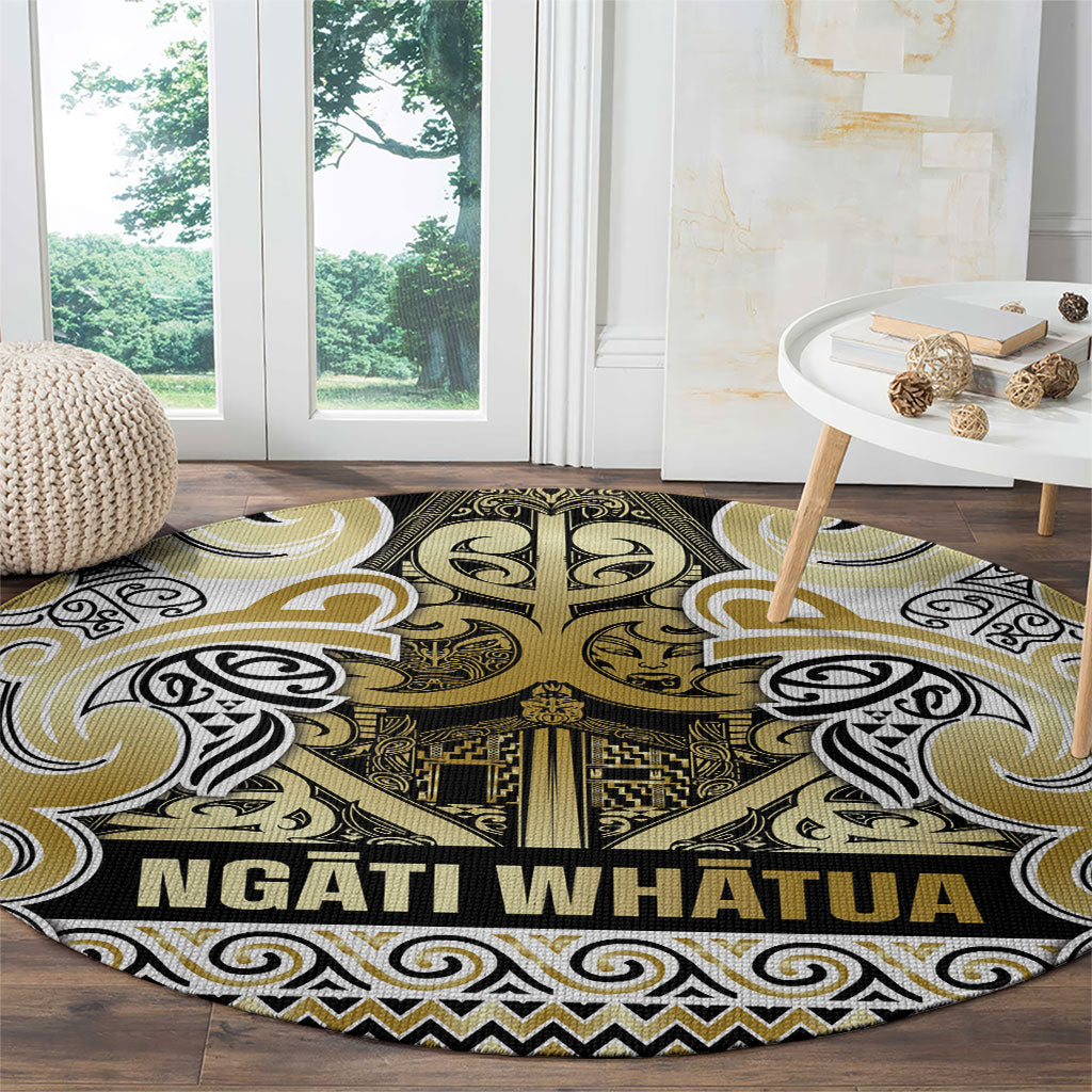 Aotearoa Iwi Ngati Whatua Round Carpet Maori Wharenui House Tribal Pattern