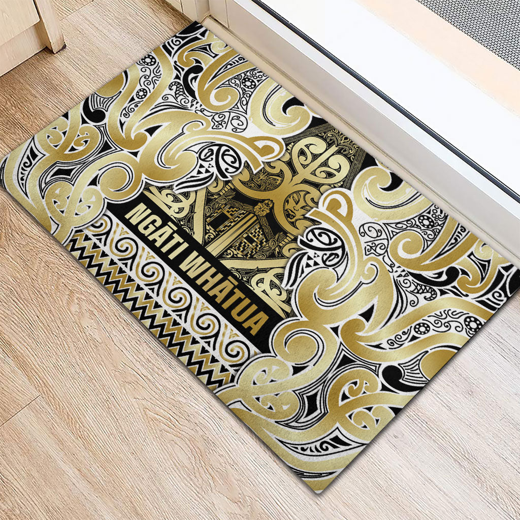 Aotearoa Iwi Ngati Whatua Rubber Doormat Maori Wharenui House Tribal Pattern