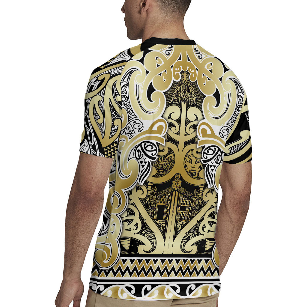 Aotearoa Iwi Ngati Whatua Rugby Jersey Maori Wharenui House Tribal Pattern