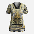 Aotearoa Iwi Ngati Whatua Scrub Top Maori Wharenui House Tribal Pattern