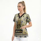Aotearoa Iwi Ngati Whatua Scrub Top Maori Wharenui House Tribal Pattern