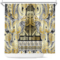 Aotearoa Iwi Ngati Whatua Shower Curtain Maori Wharenui House Tribal Pattern