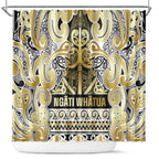Aotearoa Iwi Ngati Whatua Shower Curtain Maori Wharenui House Tribal Pattern