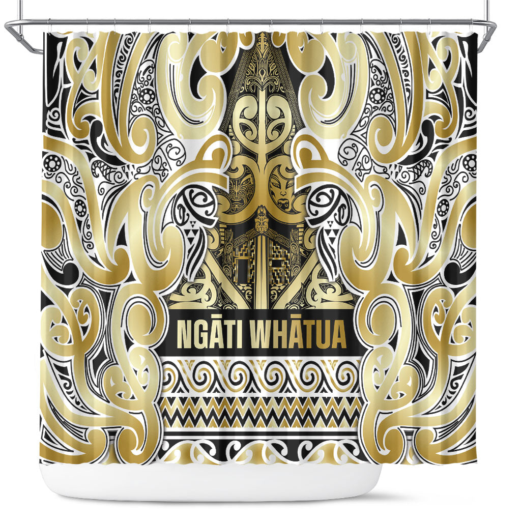 Aotearoa Iwi Ngati Whatua Shower Curtain Maori Wharenui House Tribal Pattern