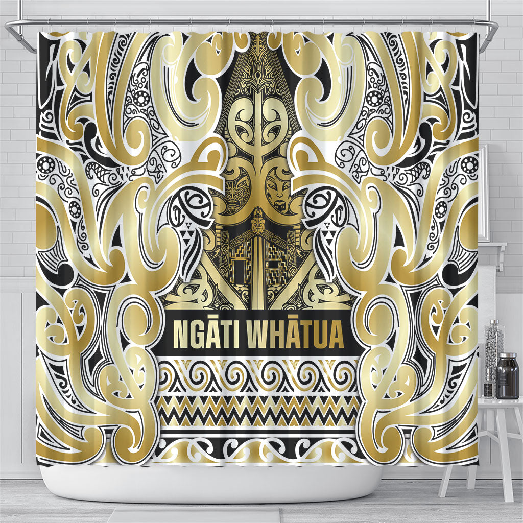 Aotearoa Iwi Ngati Whatua Shower Curtain Maori Wharenui House Tribal Pattern