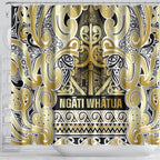 Aotearoa Iwi Ngati Whatua Shower Curtain Maori Wharenui House Tribal Pattern