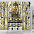 Aotearoa Iwi Ngati Whatua Shower Curtain Maori Wharenui House Tribal Pattern