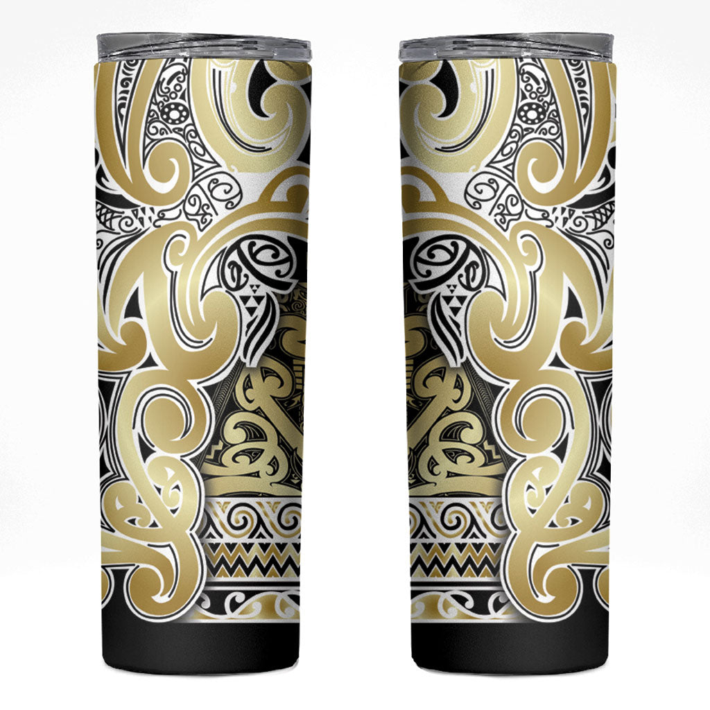 Aotearoa Iwi Ngati Whatua Skinny Tumbler Maori Wharenui House Tribal Pattern