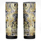 Aotearoa Iwi Ngati Whatua Skinny Tumbler Maori Wharenui House Tribal Pattern