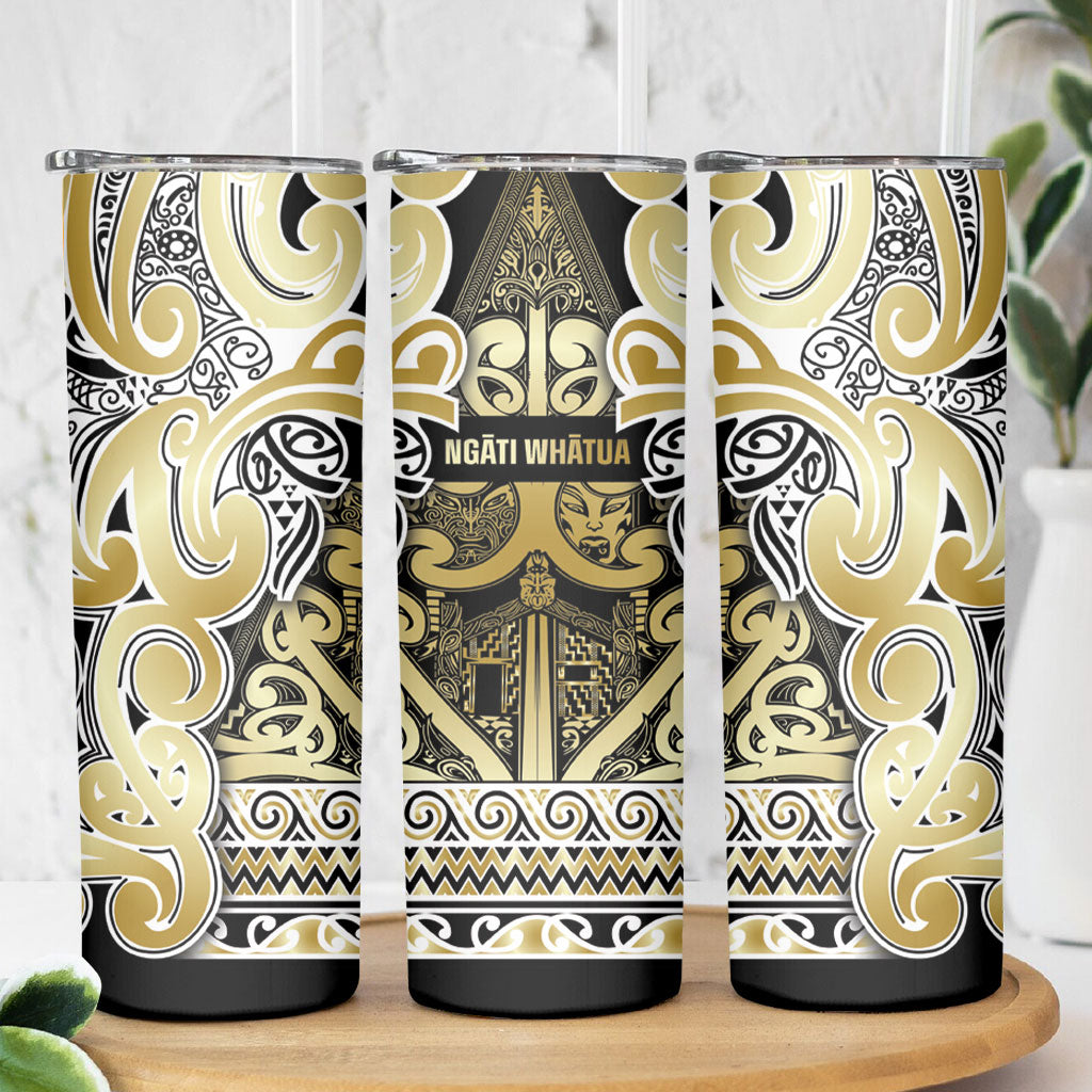 Aotearoa Iwi Ngati Whatua Skinny Tumbler Maori Wharenui House Tribal Pattern