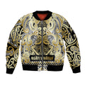 Aotearoa Iwi Ngati Whatua Sleeve Zip Bomber Jacket Maori Wharenui House Tribal Pattern