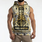 Aotearoa Iwi Ngati Whatua Sleeveless Hoodie Maori Wharenui House Tribal Pattern