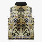 Aotearoa Iwi Ngati Whatua Sleeveless Puffer Jacket Maori Wharenui House Tribal Pattern