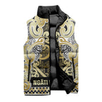 Aotearoa Iwi Ngati Whatua Sleeveless Puffer Jacket Maori Wharenui House Tribal Pattern