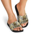 Aotearoa Iwi Ngati Whatua Slide Sandals Maori Wharenui House Tribal Pattern