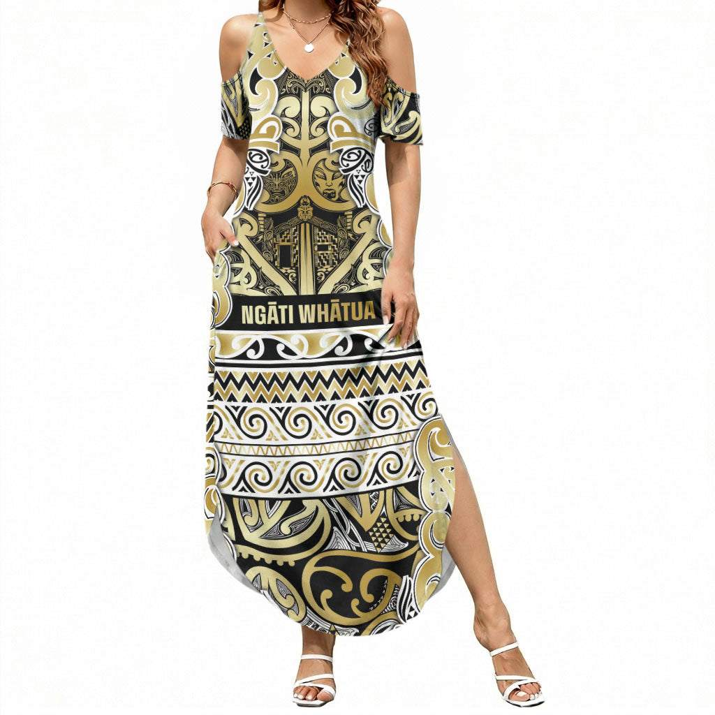 Aotearoa Iwi Ngati Whatua Summer Maxi Dress Maori Wharenui House Tribal Pattern