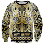 Aotearoa Iwi Ngati Whatua Sweatshirt Maori Wharenui House Tribal Pattern