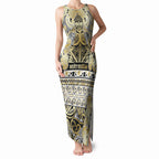Aotearoa Iwi Ngati Whatua Tank Maxi Dress Maori Wharenui House Tribal Pattern