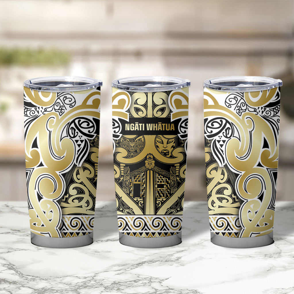 Aotearoa Iwi Ngati Whatua Tumbler Cup Maori Wharenui House Tribal Pattern