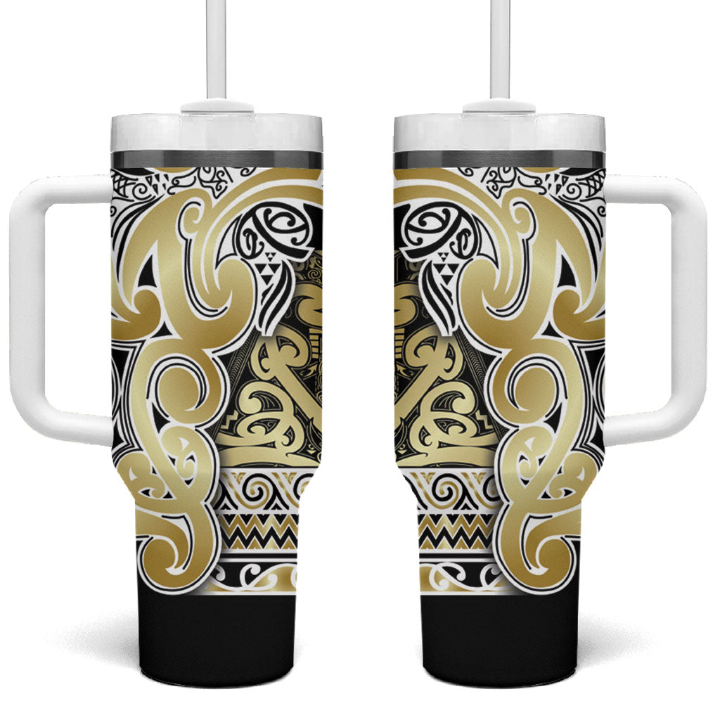 Aotearoa Iwi Ngati Whatua Tumbler With Handle Maori Wharenui House Tribal Pattern