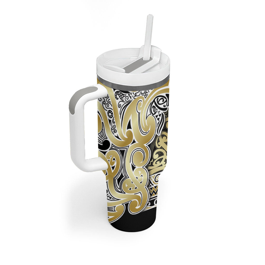 Aotearoa Iwi Ngati Whatua Tumbler With Handle Maori Wharenui House Tribal Pattern