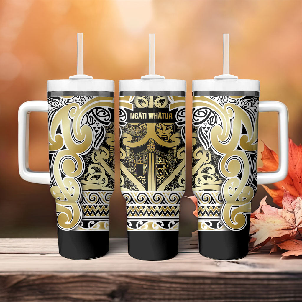 Aotearoa Iwi Ngati Whatua Tumbler With Handle Maori Wharenui House Tribal Pattern