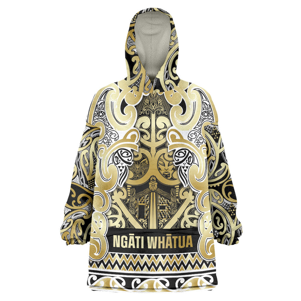 Aotearoa Iwi Ngati Whatua Wearable Blanket Hoodie Maori Wharenui House Tribal Pattern