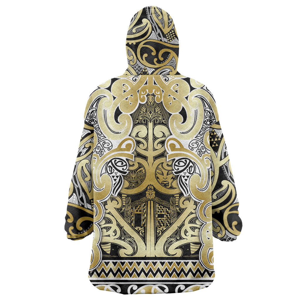 Aotearoa Iwi Ngati Whatua Wearable Blanket Hoodie Maori Wharenui House Tribal Pattern