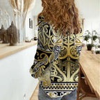 Aotearoa Iwi Ngati Whatua Women Casual Shirt Maori Wharenui House Tribal Pattern