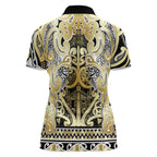 Aotearoa Iwi Ngati Whatua Women Polo Shirt Maori Wharenui House Tribal Pattern