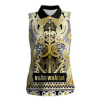 Aotearoa Iwi Ngati Whatua Women Sleeveless Polo Shirt Maori Wharenui House Tribal Pattern
