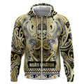 Aotearoa Iwi Ngati Whatua Zip Hoodie Maori Wharenui House Tribal Pattern